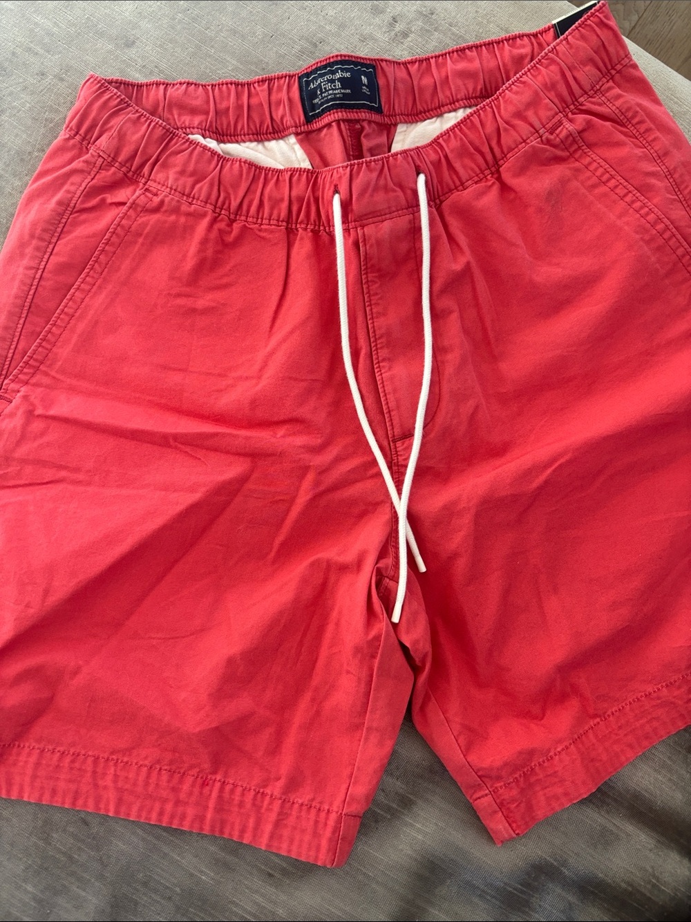 Abercrombie & Fitch Coral-Red Drawstring Shorts
